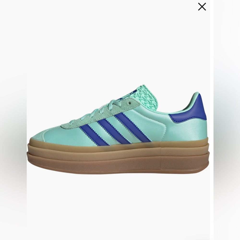Adidas Women's Gazelle Platform Sneakers - Mint and Blue - Picture 7 of 8